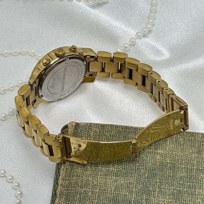 Gold Michael Kors Runway Watch with Date Display