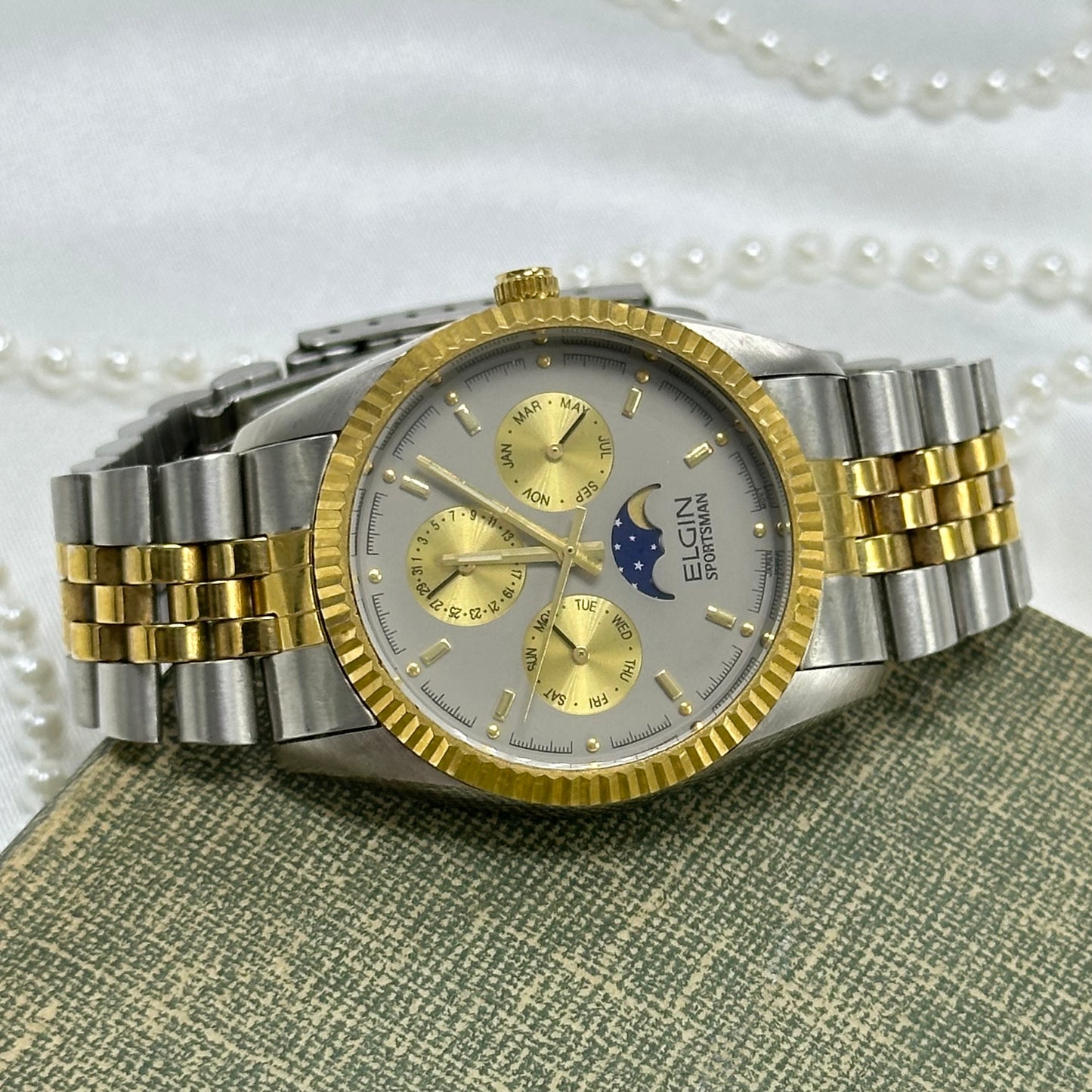 Two-Tone Moonphase Elgin Watch