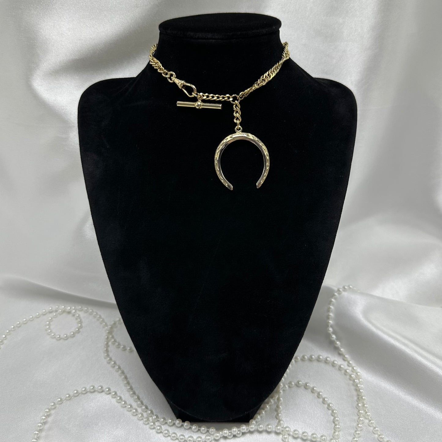 1960's Vintage Gold Twisted Metal Watch Chain with Dog Clip Clasp