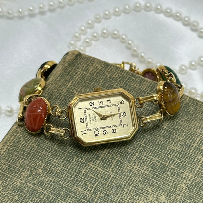 Gold Kenneth Jay Lane Scarab Watch
