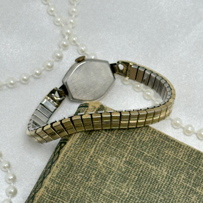 Dainty Gold Vintage Central Wind-Up Watch