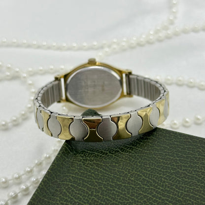 Two-Tone Oval Dial Timex Watch