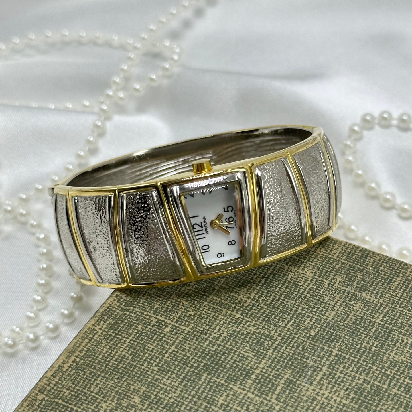 Sleek Two-Tone Cuff Watch