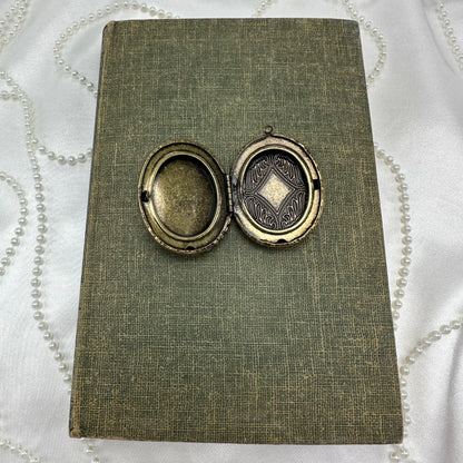 Vintage Bronze Filigree Locket with Stones
