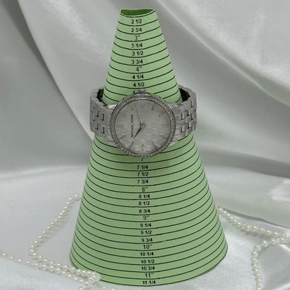 Vintage Silver Michael Kors Watch with Round Diamanté Dial
