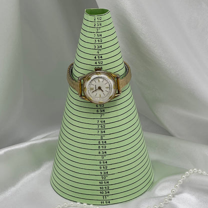Vintage White and Gold Leaves Manson Wind-Up Watch