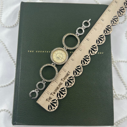 Gold Figaro Milano Diamanté Circle Watch