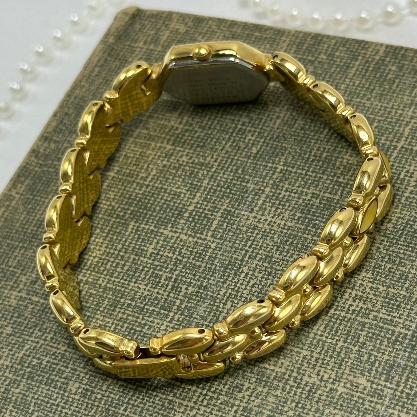 Dainty Yellow Iridescent Gemstone Citizen Watch with Mother of Pearl Dial