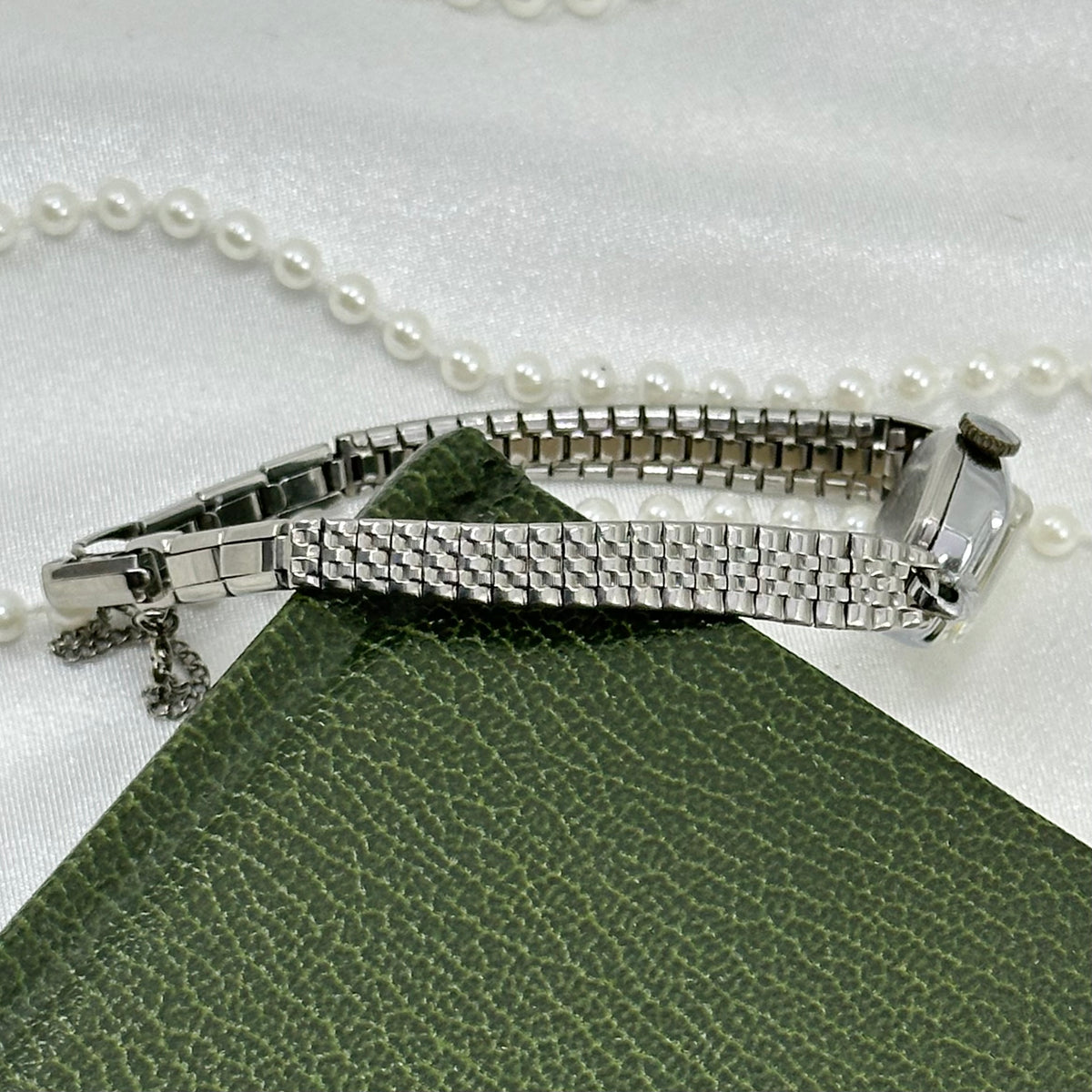Dainty Vintage Silver Caron Wind-Up Cocktail Watch