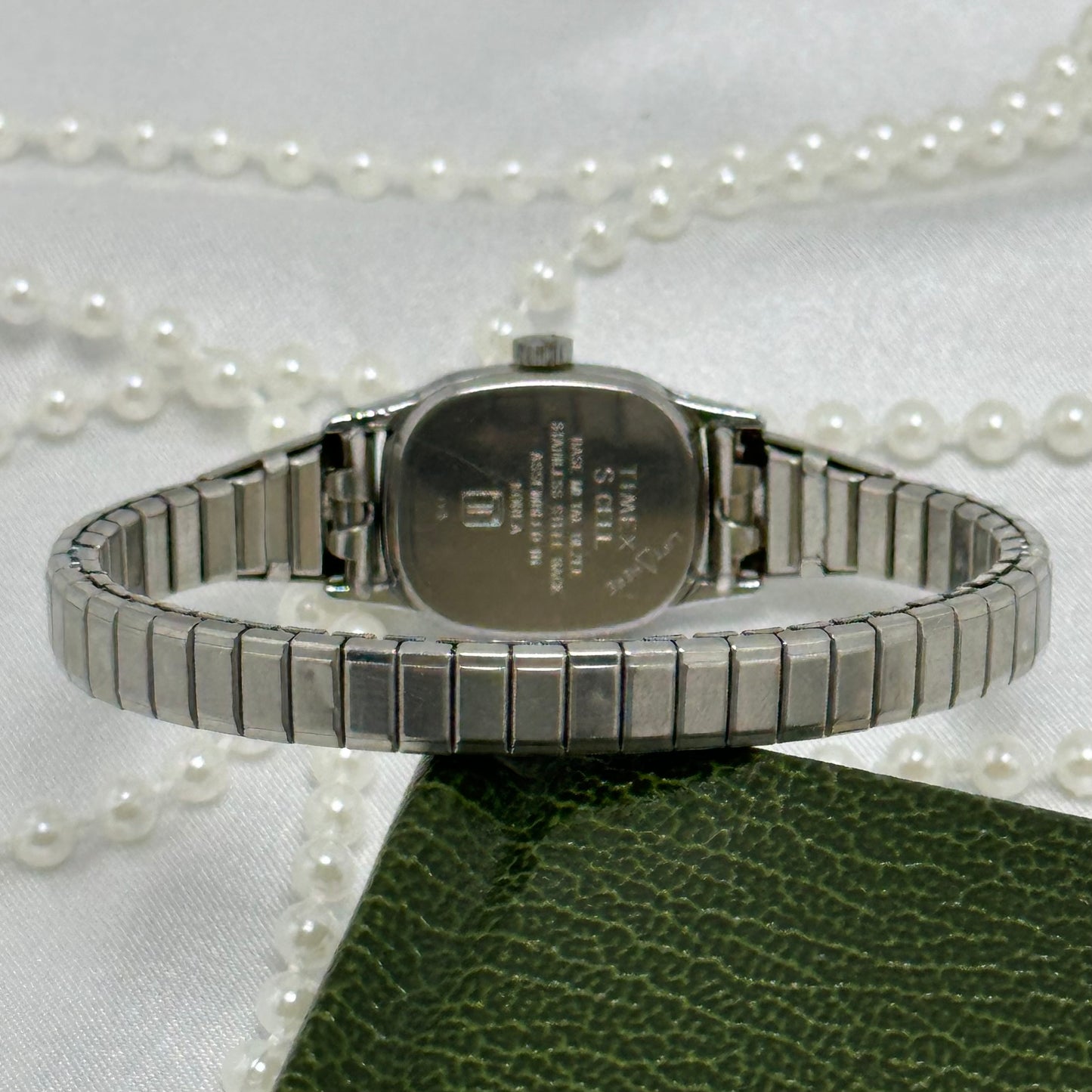 Classic Square Dial Silver Timex Watch