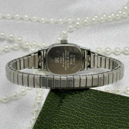 Classic Square Dial Silver Timex Watch