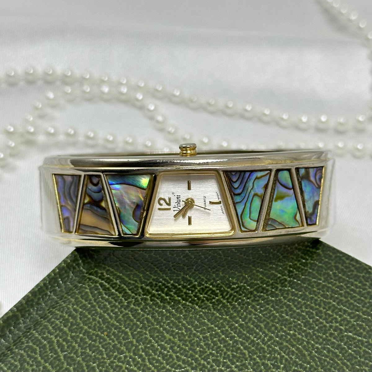 Gold Vivani Abalone Cuff Watch