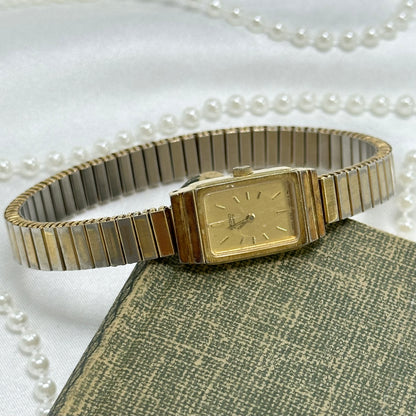 Vintage Gold Rectangle Dial Seiko Watch