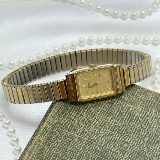 Vintage Gold Rectangle Dial Seiko Watch