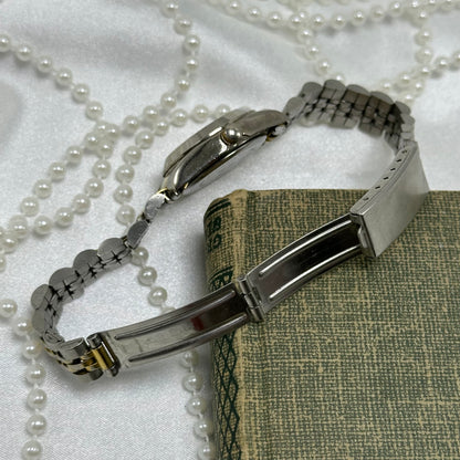 Two-Tone Sasson Watch with Diamanté Markers