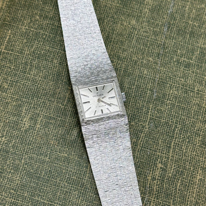 Silver Swiss Made Wind-Up Excalibur Tank Watch