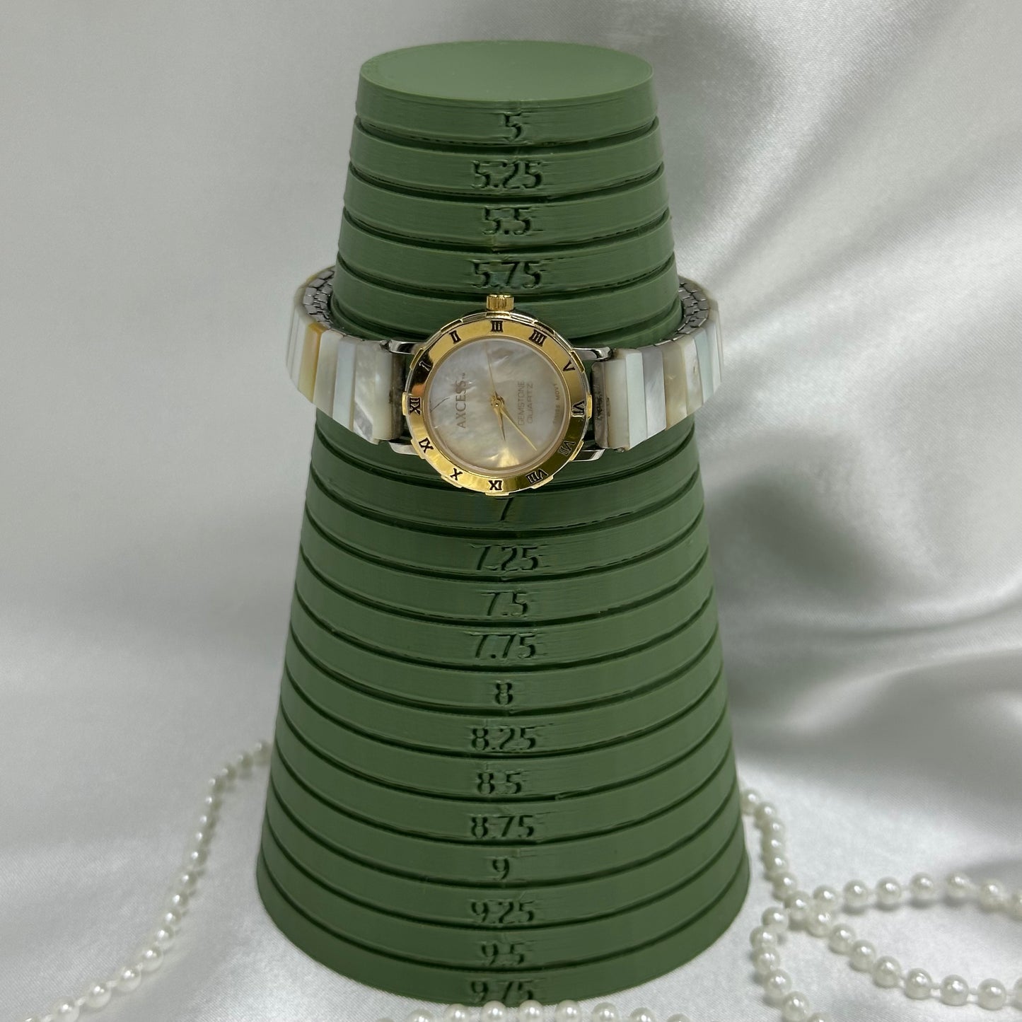 Mother of Pearl Abalone Gold Watch with Round Dial