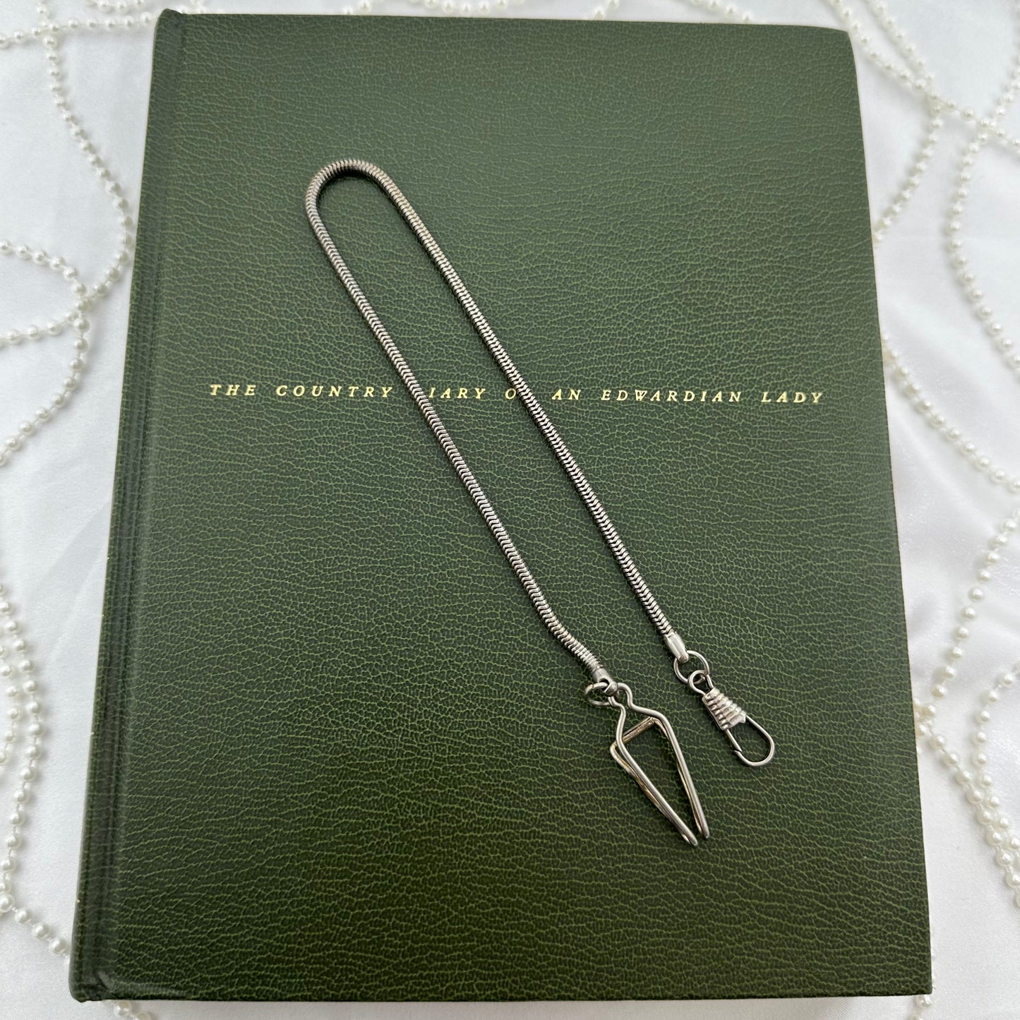 Vintage Silver Watch Chain with Pocket Watch or Fob Clip