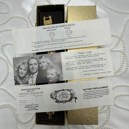 Rare Vintage Kirk's Folly "Angel Time" Gold Charm Watch
