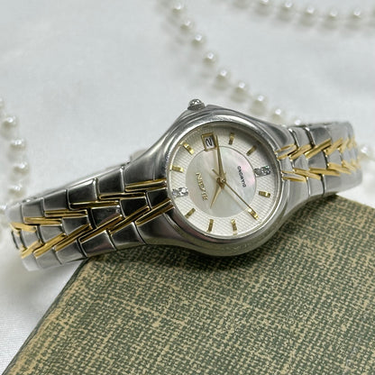 Two-Tone Elgin Watch with Mother of Pearl Dial