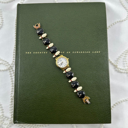 Rare Bowling Slide Charm Watch with Mother of Pearl Dial