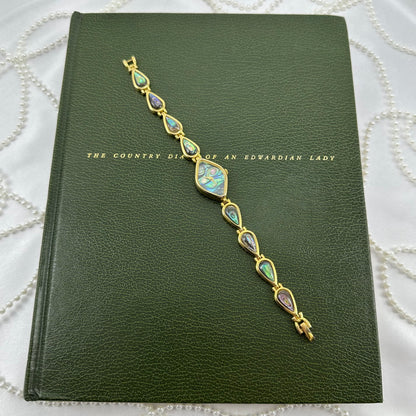Gold Abalone Watch with Diamond Shaped Dial