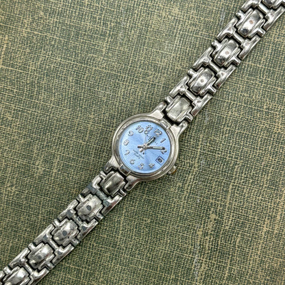 Silver LA Express Watch with Light Blue Dial