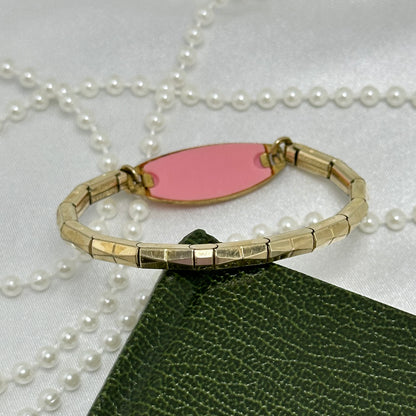 Rare Vintage Pink and Gold Ann Bracelet
