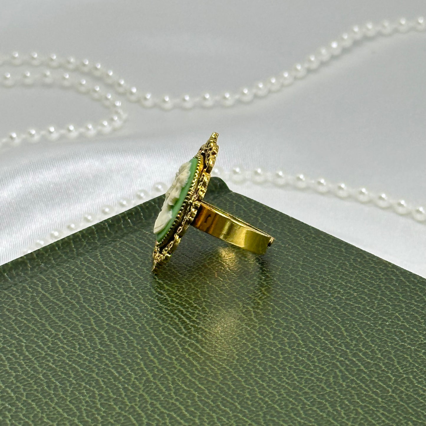 Green Cameo Ring