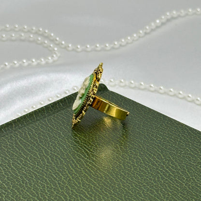 Green Cameo Ring