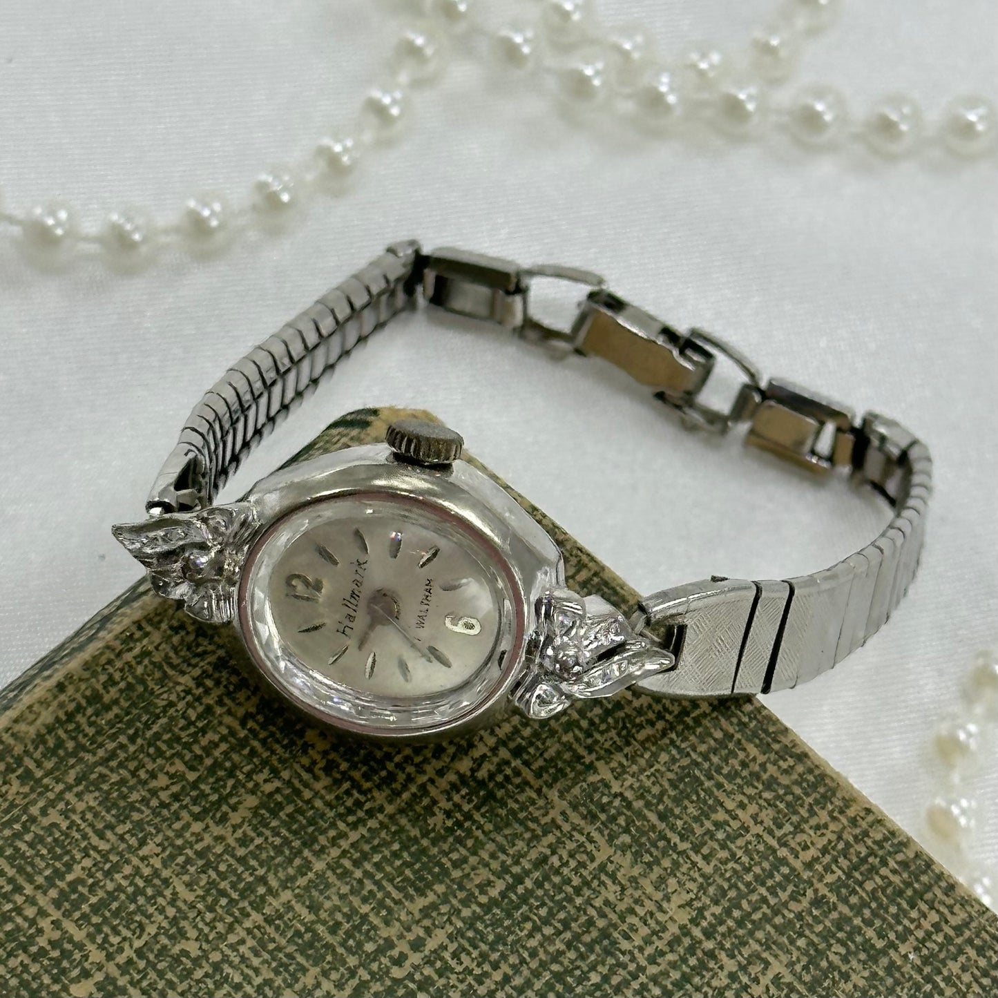 10k RGP Silver Wind-Up Hallmark by Waltham 1950's Cocktail Watch