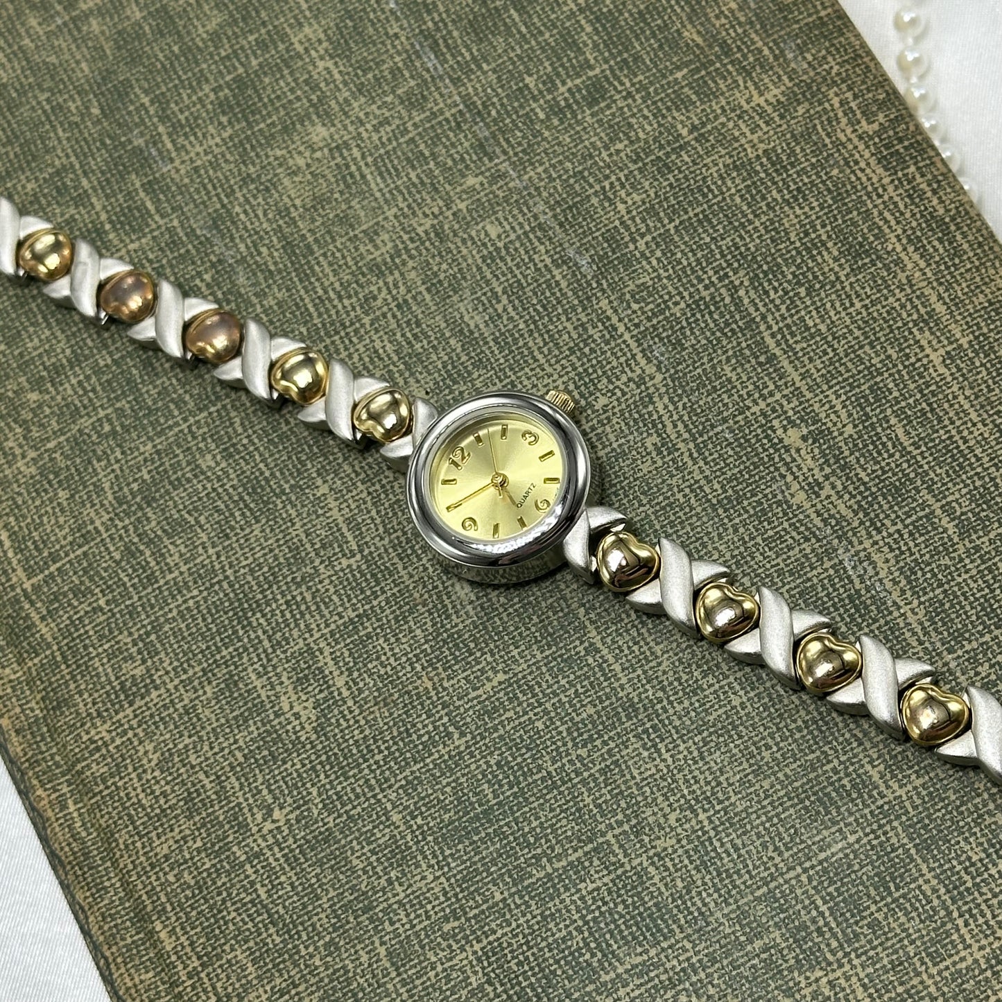 Two-Tone Heart Watch