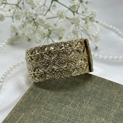 Gold Diamanté Cuff Watch