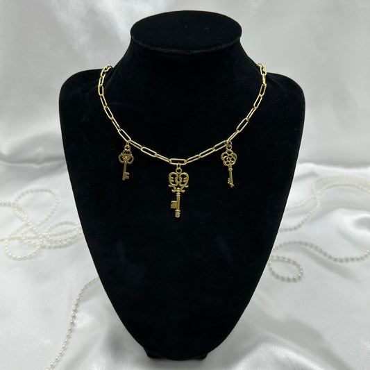 Gold Key Charm Necklace