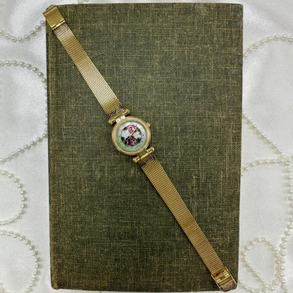 Vintage Gold Flower Dial Avon Watch