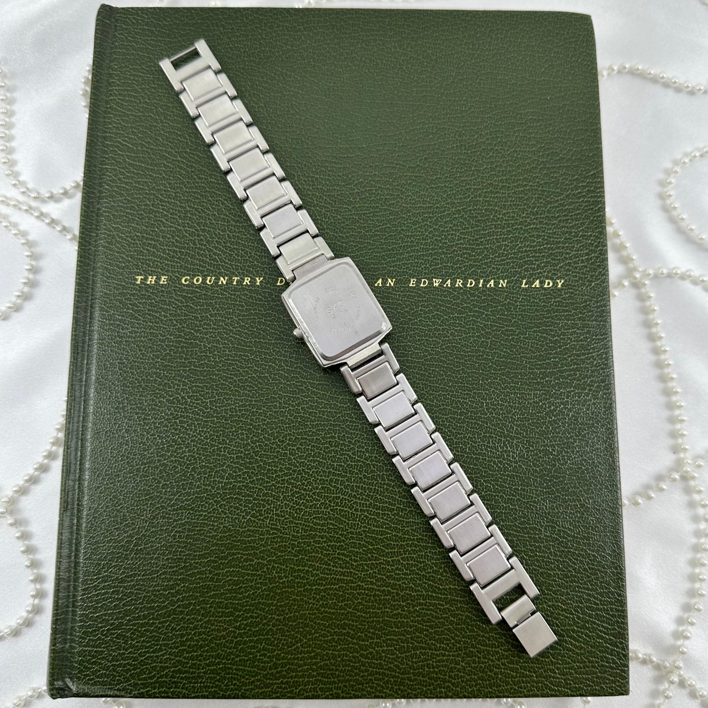 Silver Square Dial Chunky Watch with Roman Numeral Markers