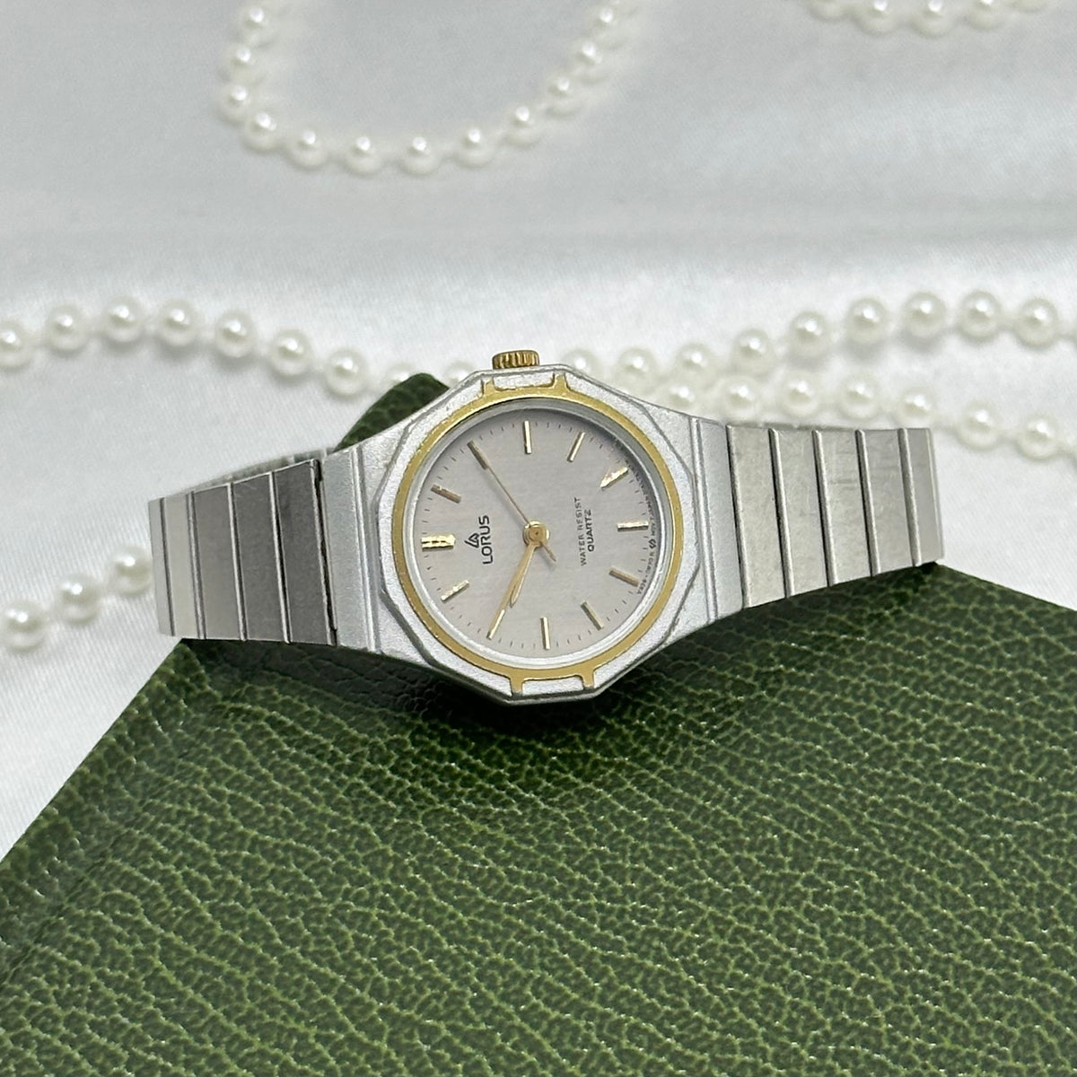 Two-Tone Vintage Lorus Watch with Octagon Dial