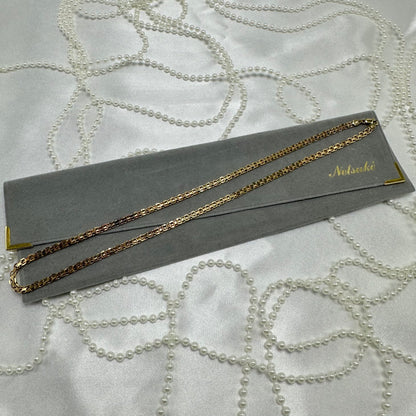 Vintage Flat Gold Chain with Original Velvet Pouch