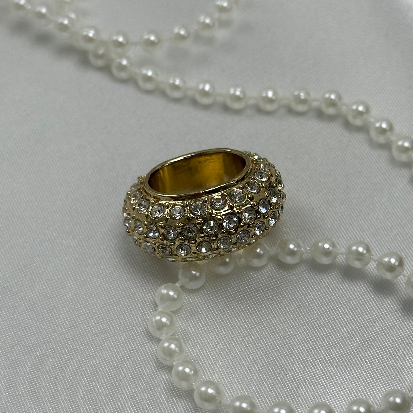 Vintage Gold Godiva Pave Crystal Slide Charm