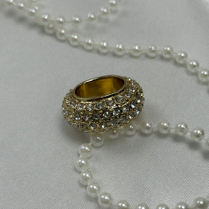 Vintage Gold Godiva Pave Crystal Slide Charm