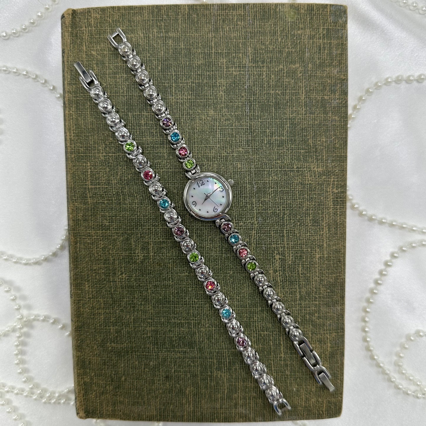 Pastel Stone Bracelet and Watch Set
