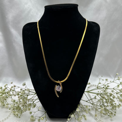 Necklace and Bracelet with Crystal Slide Pendant