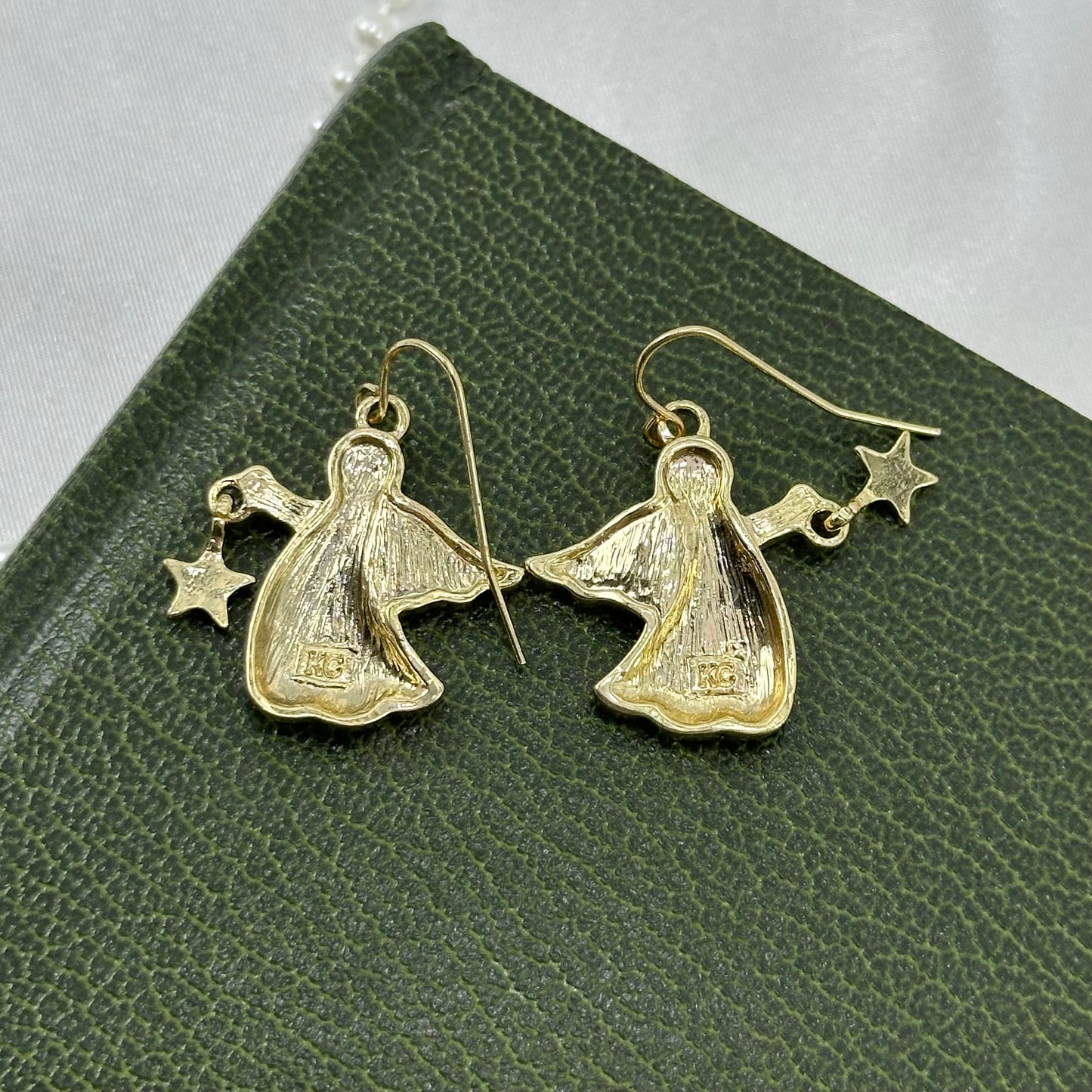 AB Angel Gold Dangle Earrings