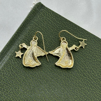 AB Angel Gold Dangle Earrings