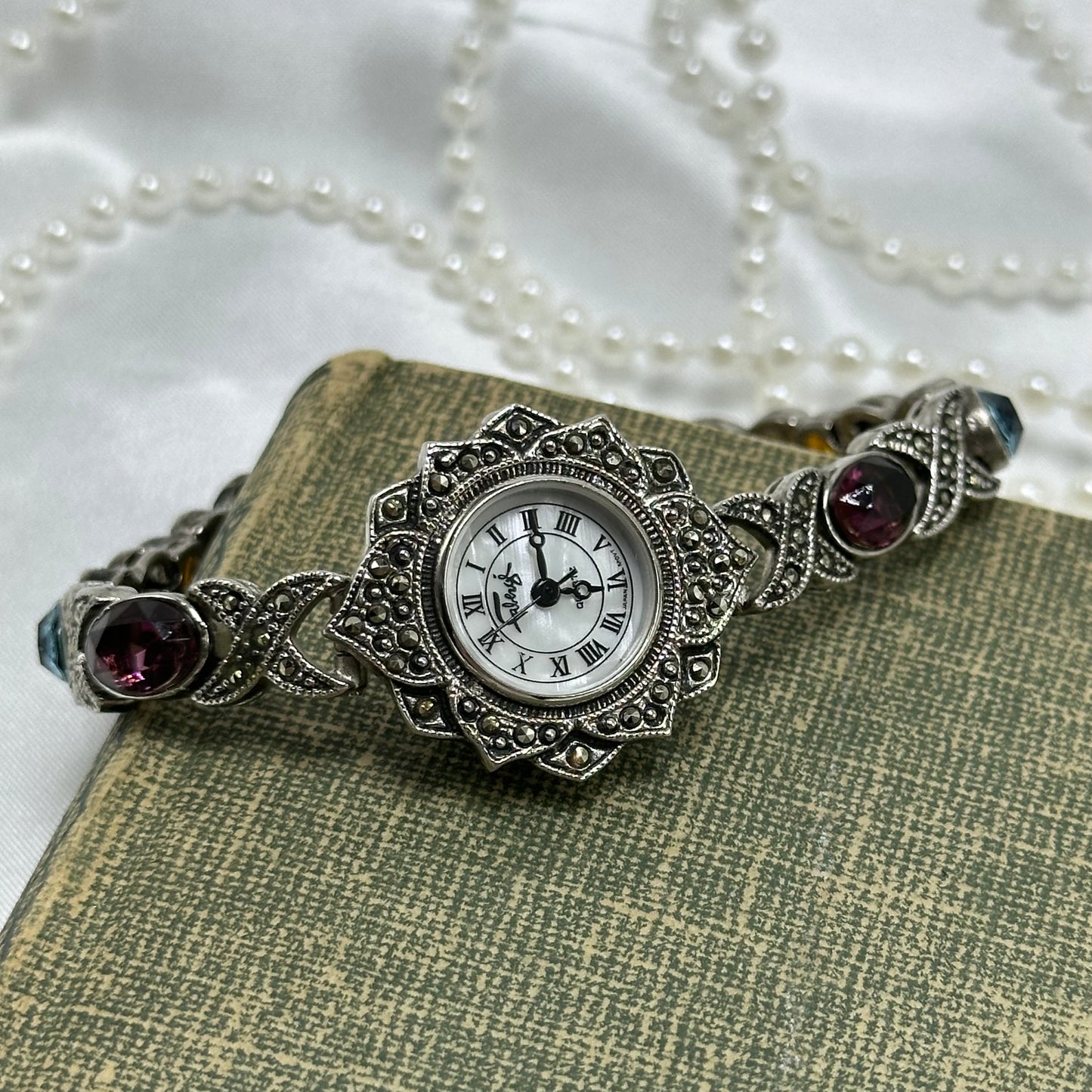 Silver Gemstone Fabergé Watch