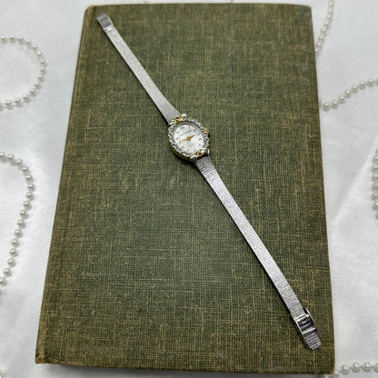 Two-Tone Diamanté Bow Watch