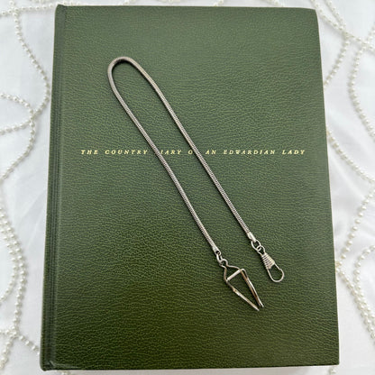 Vintage Silver Watch Chain with Pocket Watch or Fob Clip