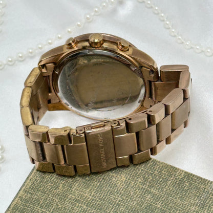 Rose Gold Michael Kors Runway Watch with Date Display
