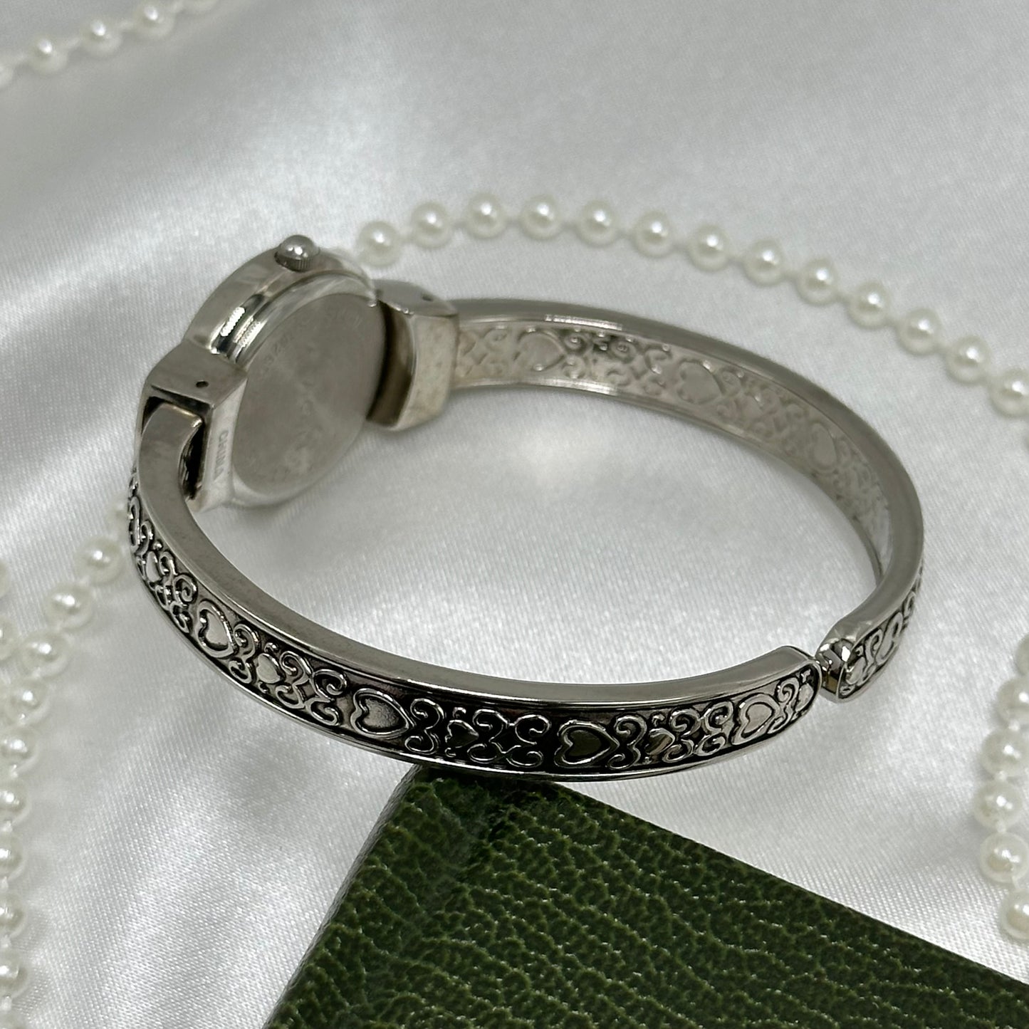 Silver Hearts Cuff Watch