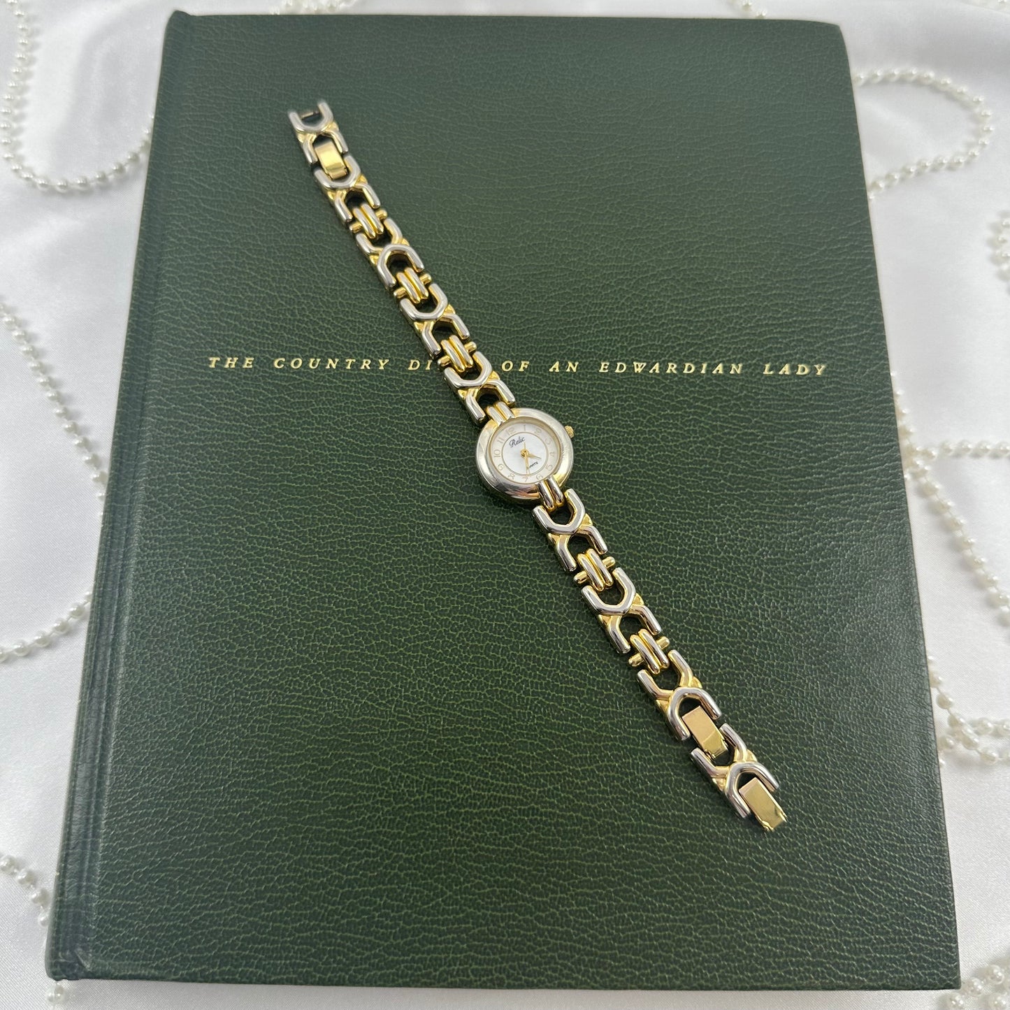 Two-Tone Relic Watch with Mother of Pearl Dial